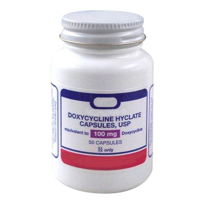 Rx Doxycycline 100mg Hyclate x 50 capsules