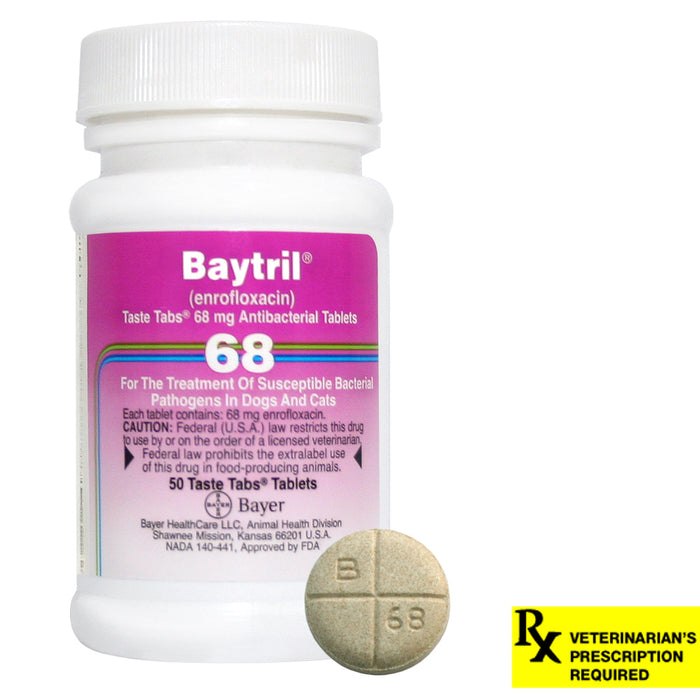 Baytril Rx, Taste Tabs, 68 mg x 50 ct