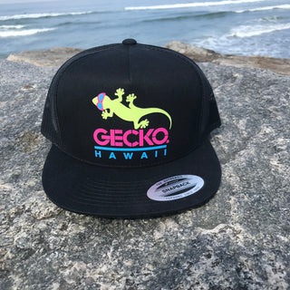 Gecko Flexfit Black Gecko | Friday Hawaii Hat