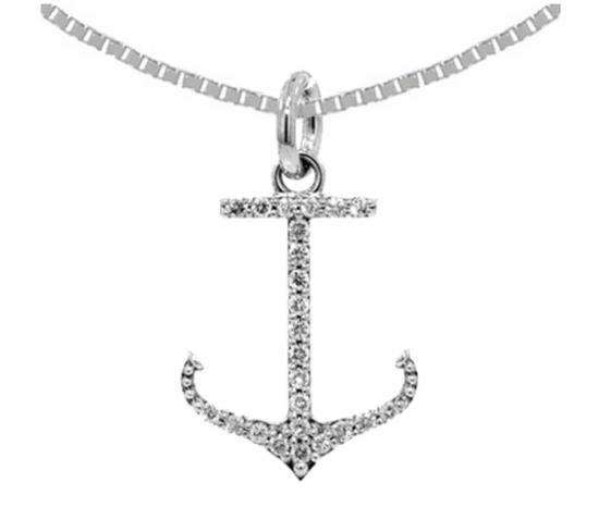 Diamond Anchor + Nautical Rope Pendant – Cape Cod Jewelers