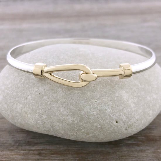  6 1/4 inch Round Eye Hook Bangle Bracelet w/St. Blaise in Sterling  Silver : Clothing, Shoes & Jewelry