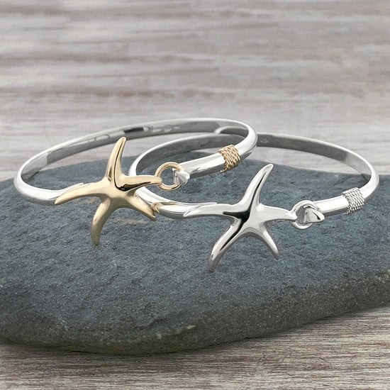 C42CFISH65 Fish Hook Bracelet - Sterling Silver & 14K Go