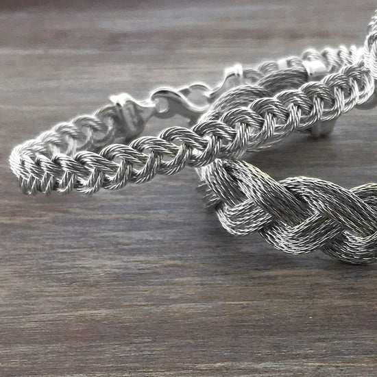 Nautical Black Rope & Silver Half Hook Clasp Bracelet - Allison