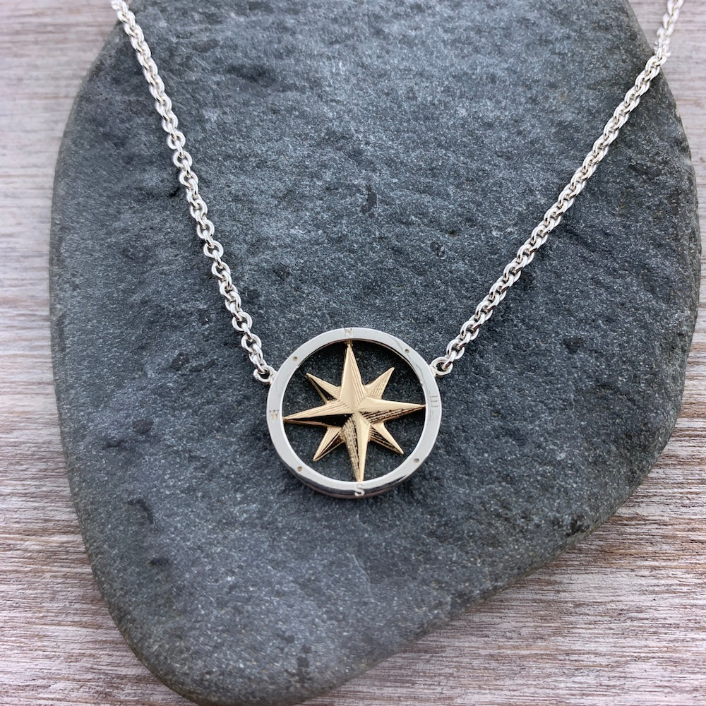 14k Gold + Sterling Compass Necklace / Earrings – Cape Cod Jewelers