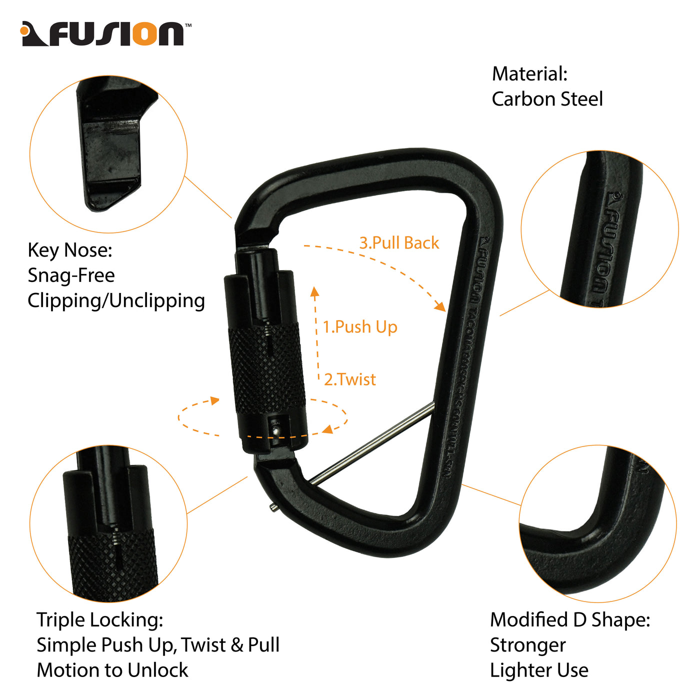 ondergronds inhoud kunst Tacoma Extra Duty 60KN Auto Lock Carabiner – Fusion Climb