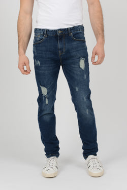 mens blue tapered jeans