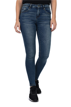 skinny fit mid rise jeans