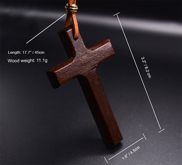 Timeless Cross Necklace for Men and Women | Handmade Vintage Leather Cord Jewelry