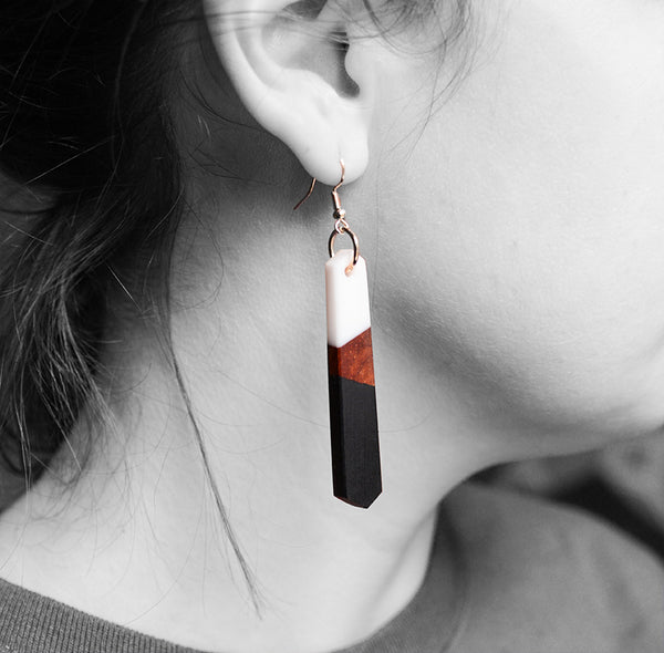 Matchstick Wood Earrings Reclaimed Wood Gift for Her