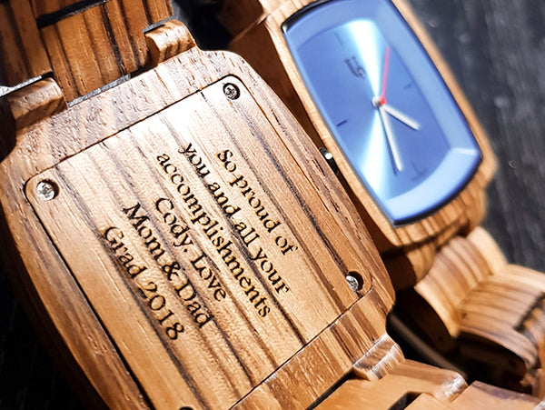 UD watch-personalized mens wood watch-zebra wood watch-anniversary gifts for husband-gifts for groomsmen-best groomsmen gift set