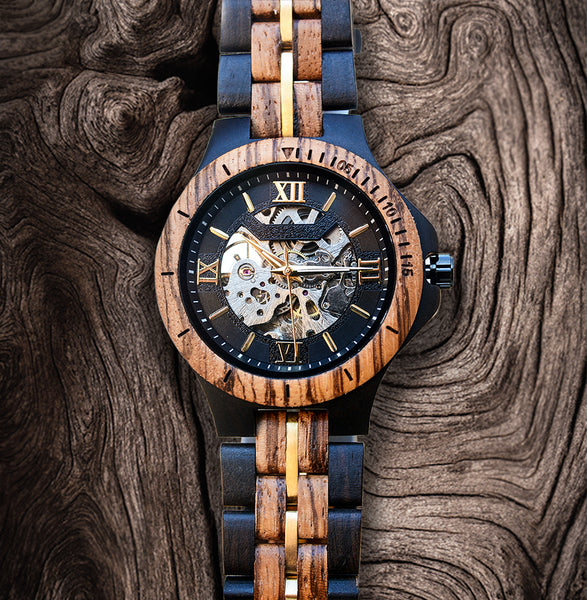 UXD Premium Eco-Friendly Manual Mechanical Wood Watch For Men