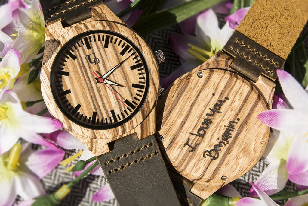 engraved wood watches