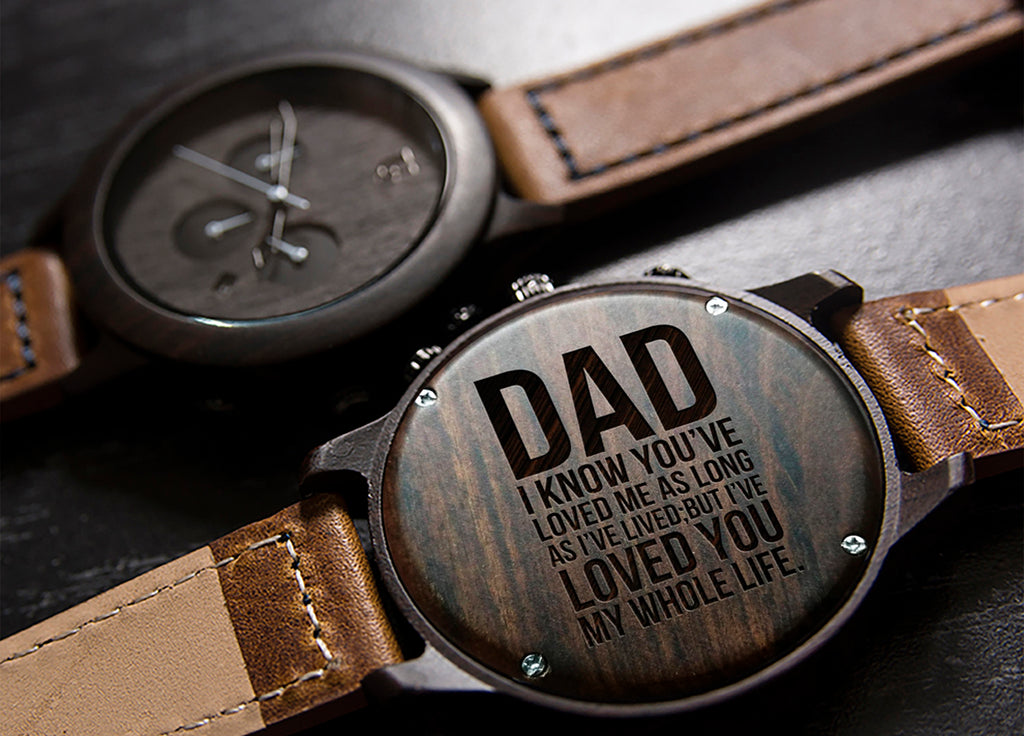 gifts for dad-engraved wood watches