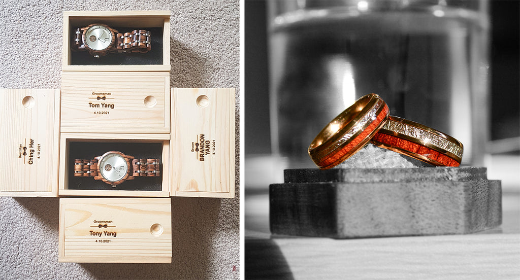 Wedding Trends - wood watches and wooden rings