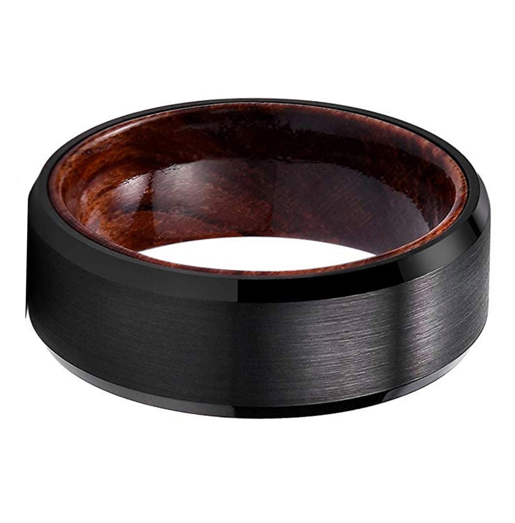 Urban Designer Black Tungsten Carbide Wedding Band With