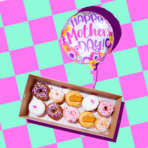 Mother's Day Vegan Donuts and Balloon from Dr. Dough.