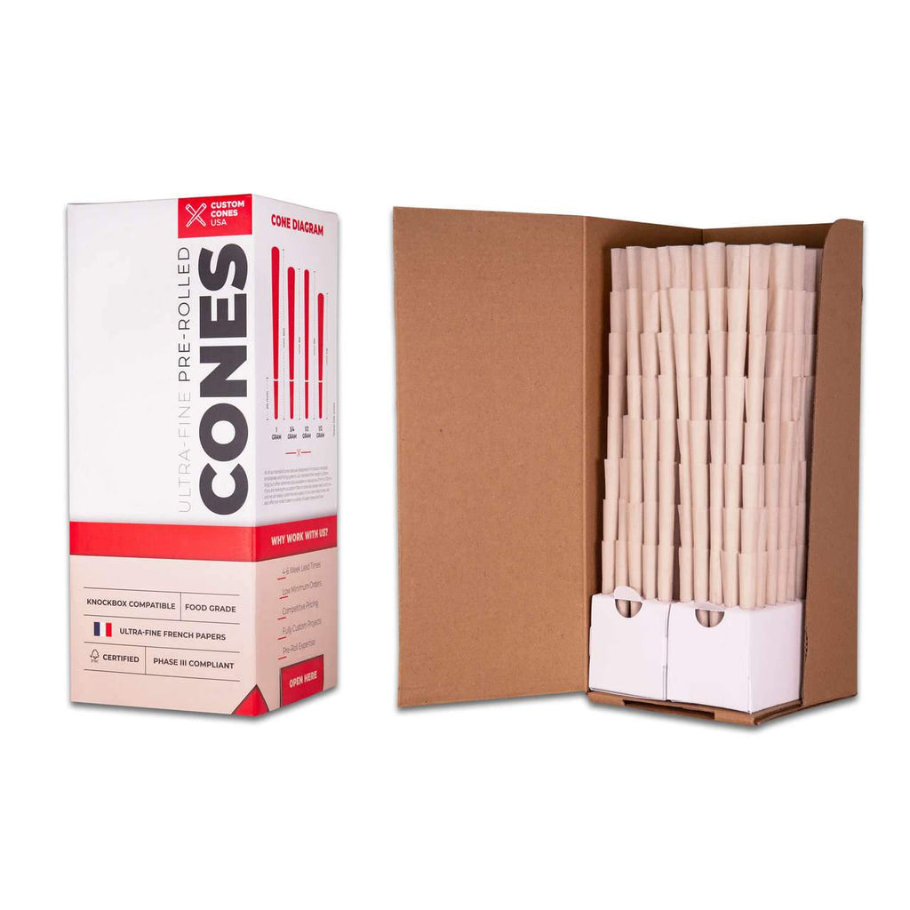 Wholesale 98mm 3/4G Pre-Rolled Cones - 100% Organic Hemp Paper [800 Cones per Box]