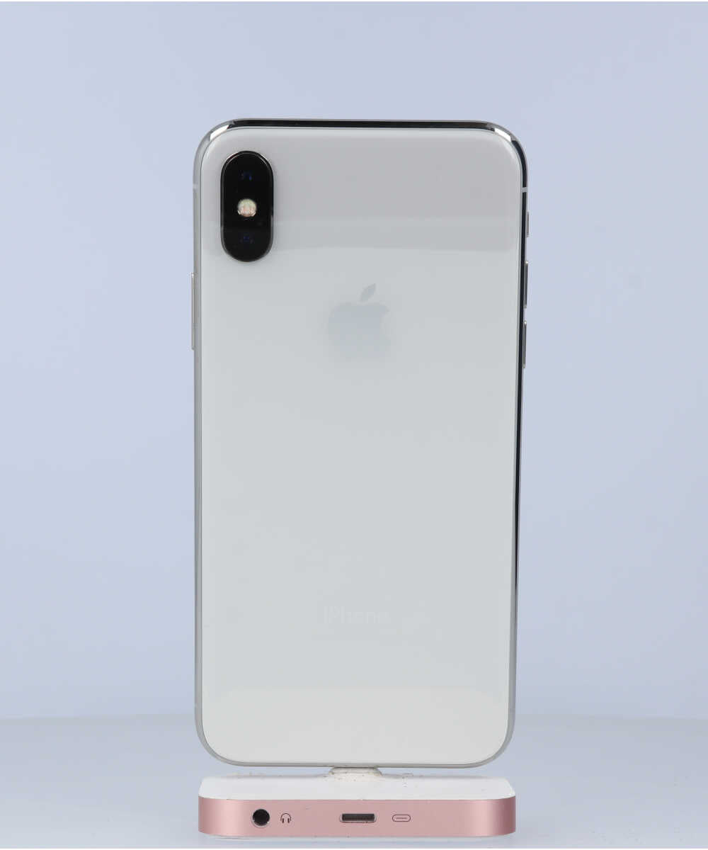 iPhone X 64GB SIMフリー バッテリー最大容量:100% シルバー Cグレード (356740082687931) 中古