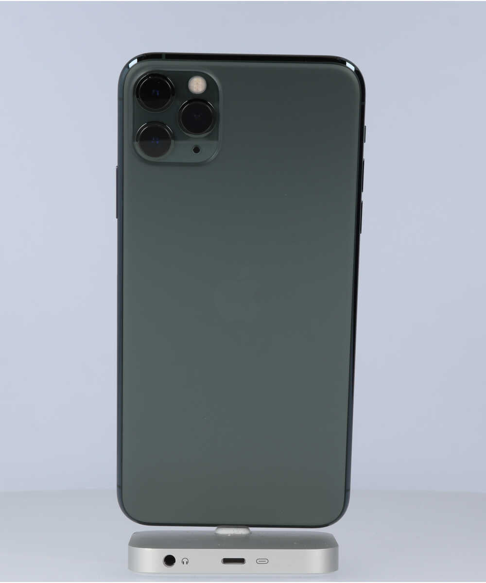 iPhone 11 Pro Max 64GB SIMフリー バッテリー最大容量:100% ミッドナイトグリーン Bグレード (353907102595401) 中古