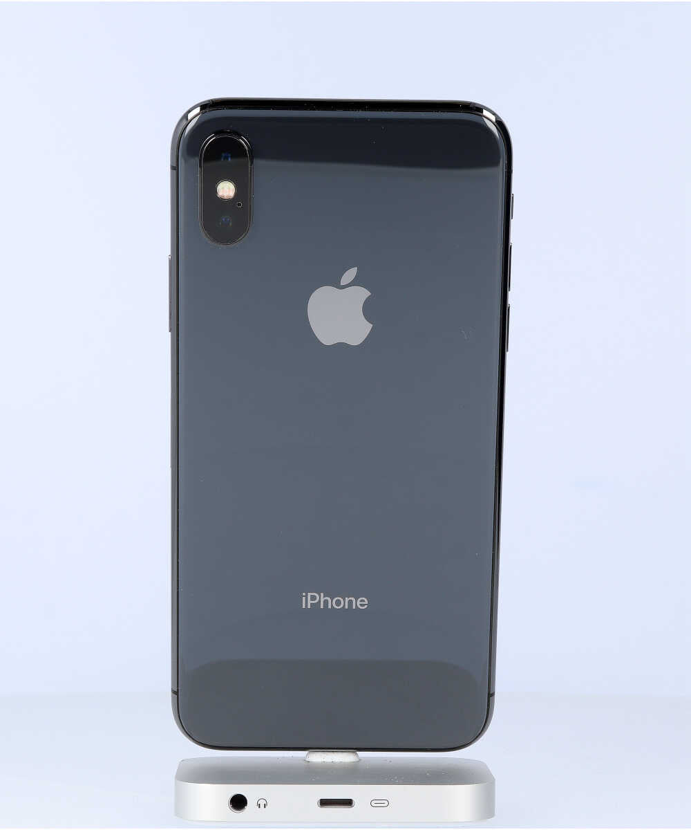 iPhone X 256GB SIMフリー バッテリー最大容量:84% スペースグレイ Bグレード (356742089072240) 中古