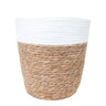 Jute Woven Basket - White Rim