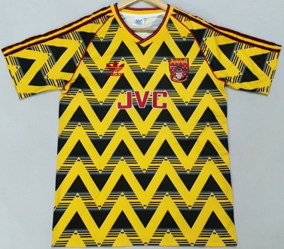 arsenal yellow away kit 1991