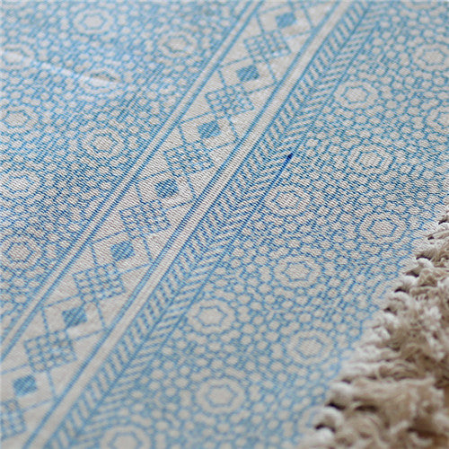 Retro Carpet For Sofa Living Room Bedroom Rug Cotton Tassels Yarn