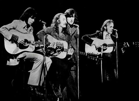 David Crosby (second from left) with Crosby, Stills, Nash & Young in 1970