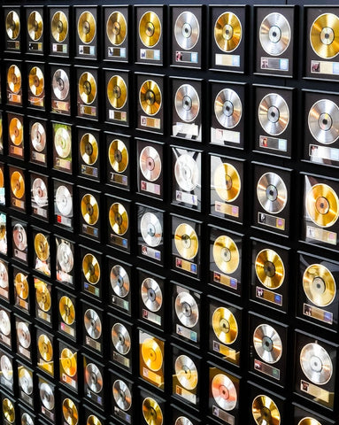 Country Music Hall Of Fame wall of record awards