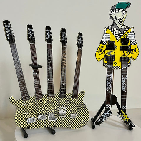 Cheap Trick Rick Nielsen™ Five-Neck Checkered Mini Guitar Replica