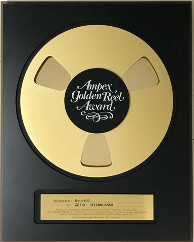 ZZ Top Afterburner album Ampex Golden Reel Award presented to Dusty Hill