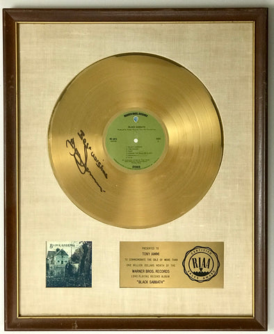 Black Sabbath RIAA Award Signed By Tony Iommi
