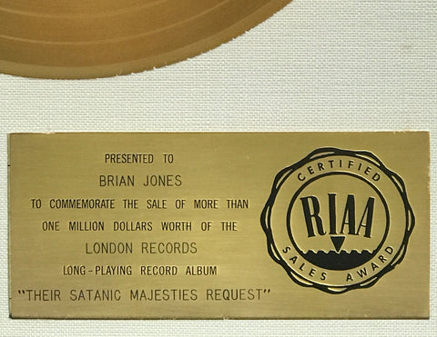 Rolling Stones RIAA white matte award
