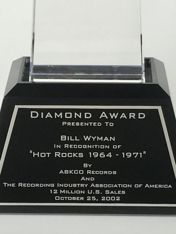 RIAA Diamond Award presentation plate detail