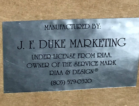 JF Duke RIAA award sticker