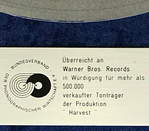 BVMI German record award detail for Neil Young Harvest album