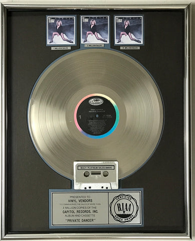 Tina Turner Private Dancer 1985 RIAA award