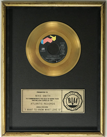 Foreigner "I Want To Know What Love Is" RIAA award