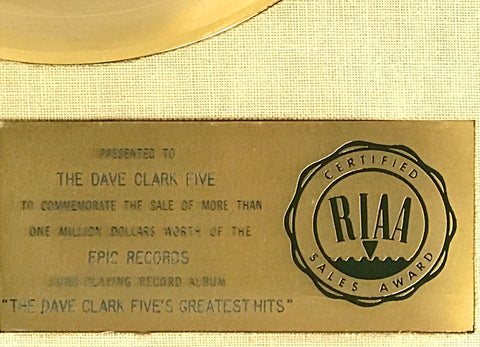 Dave Clark Five RIAA white matte award