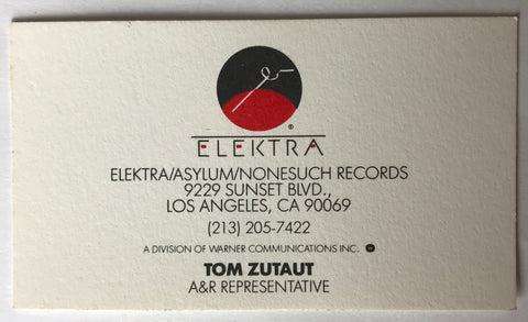 Tom Zutaut Elektra business card