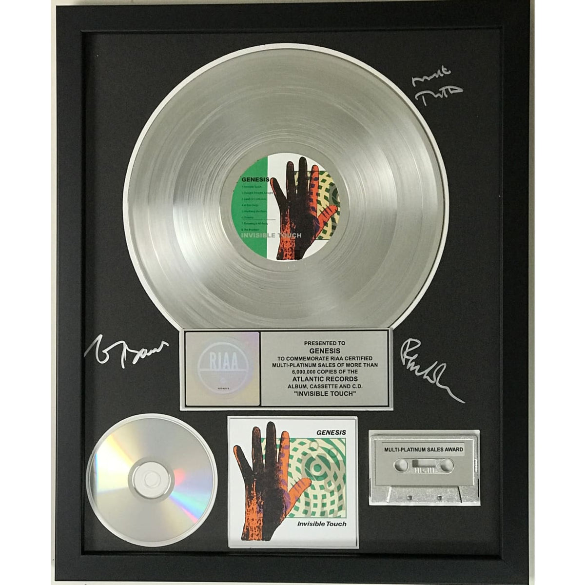Genesis Invisible Touch RIAA 6x Multi-Platinum Album Award presented ...