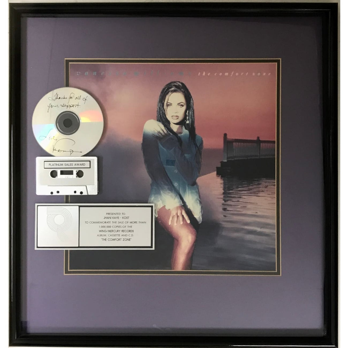 musicgoldmine.com - Vanessa Williams The Comfort Zone RIAA Platinum ...