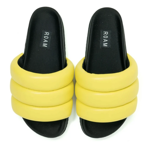 yellow puffy slides