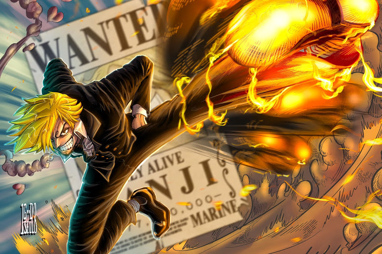 BLACK LEG SANJI Art Print / One Piece Anime Poster Gift Wall Art | eBay