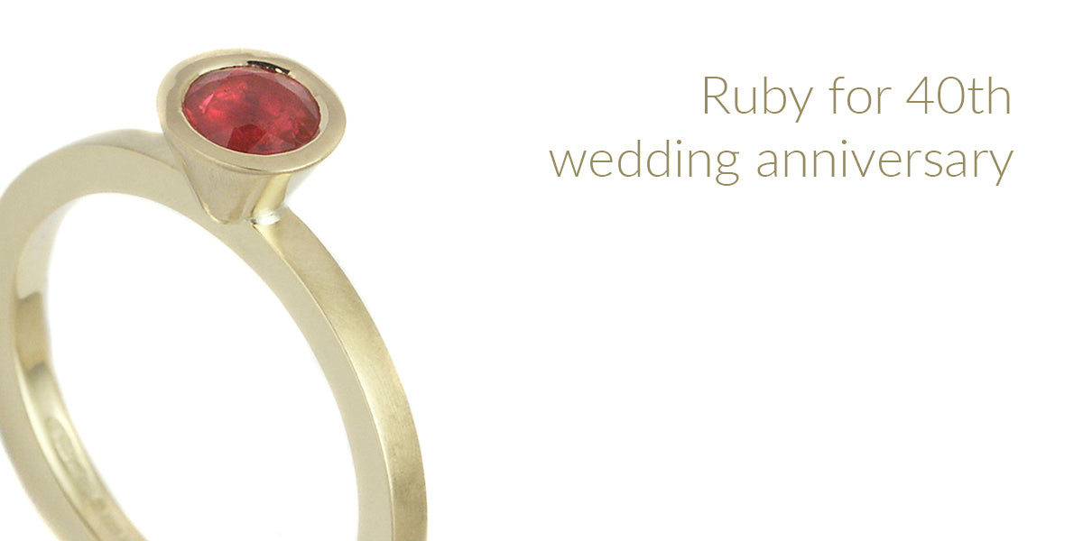 18ct yellow gold ruby ring 40th wedding anniversary