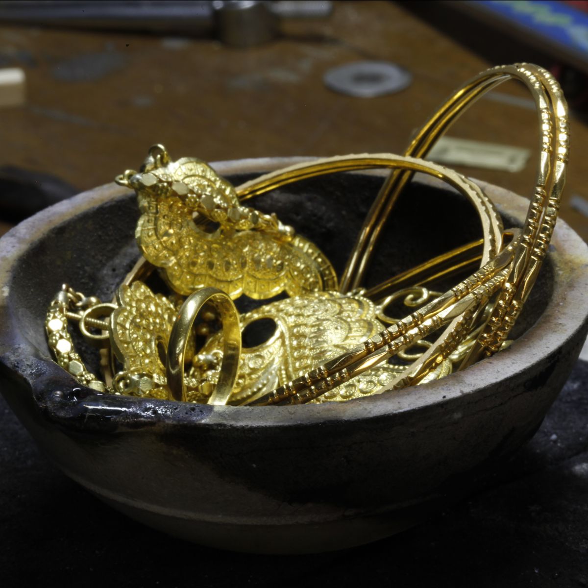 jewellery in crucible