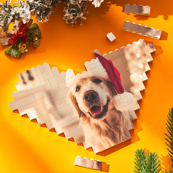 Christmas Gifts Personalized Building Brick Heart Custom Photo Block Toy Home Decor for Pet