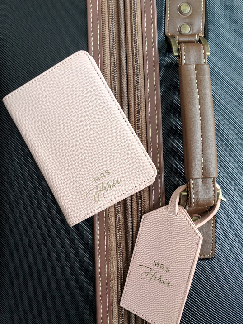 personalised passport holder and luggage tag