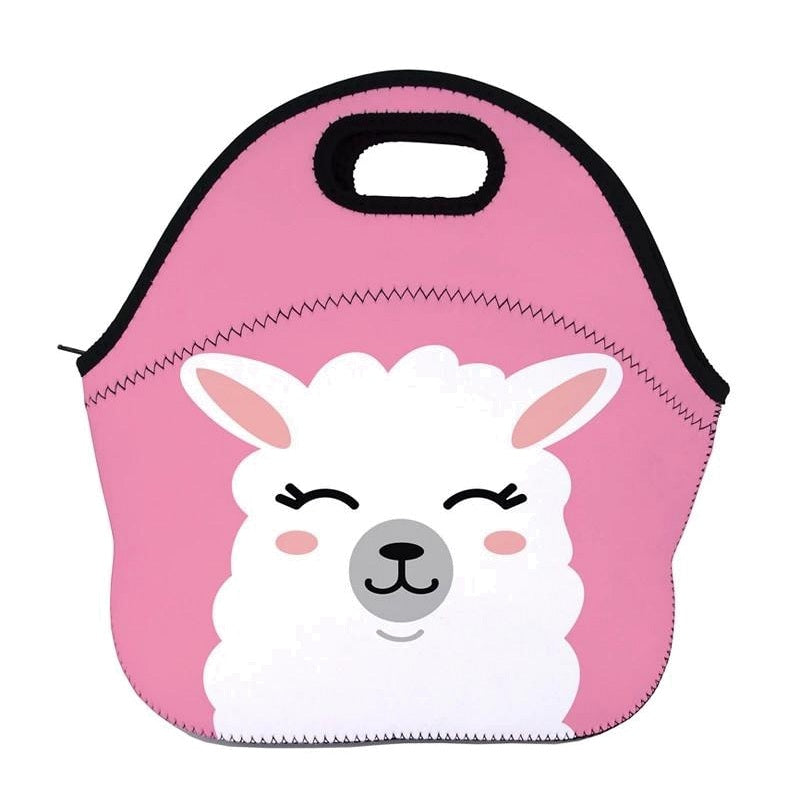 Pink Insulated Neoprene Llama / Alpaca Lunch Bag - Funn Bagz