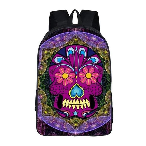 Funky Mexican Skull Print Backpack (17